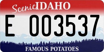 ID license plate E003537