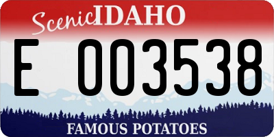 ID license plate E003538