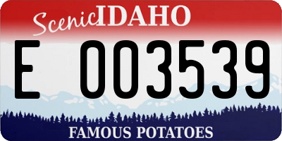 ID license plate E003539