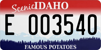 ID license plate E003540