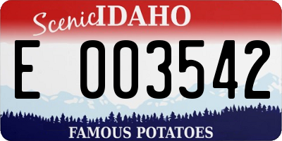 ID license plate E003542