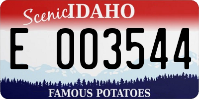 ID license plate E003544