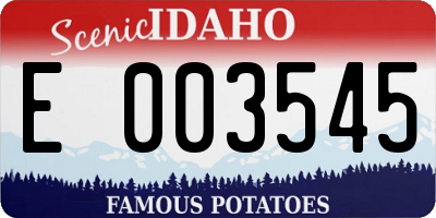 ID license plate E003545