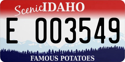 ID license plate E003549