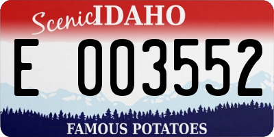 ID license plate E003552