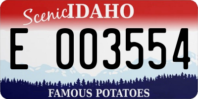 ID license plate E003554