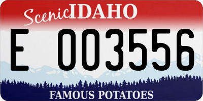 ID license plate E003556