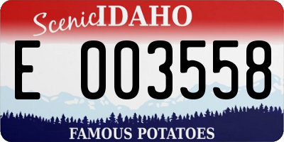 ID license plate E003558