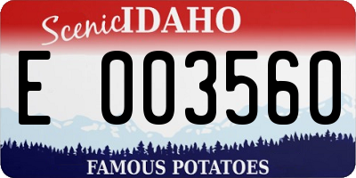 ID license plate E003560