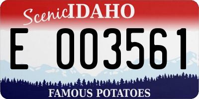 ID license plate E003561