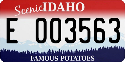 ID license plate E003563