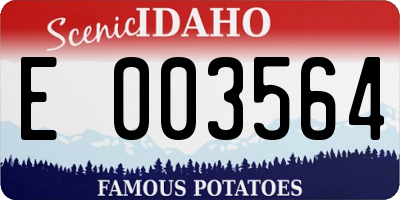 ID license plate E003564