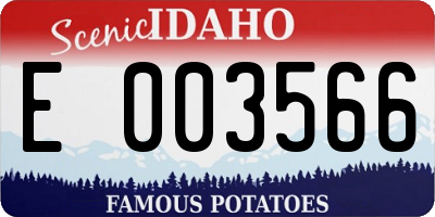 ID license plate E003566