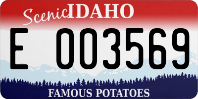 ID license plate E003569