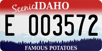 ID license plate E003572