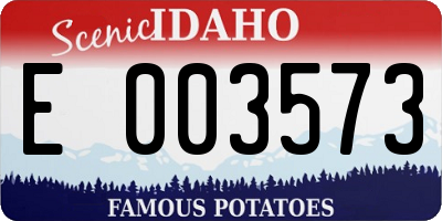 ID license plate E003573