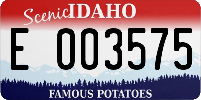 ID license plate E003575