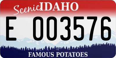 ID license plate E003576