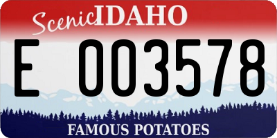 ID license plate E003578