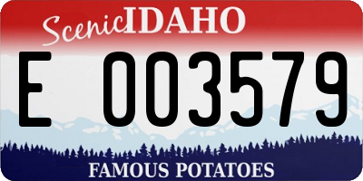 ID license plate E003579