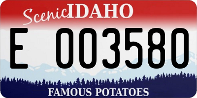 ID license plate E003580