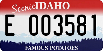 ID license plate E003581