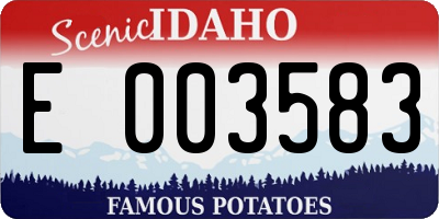 ID license plate E003583