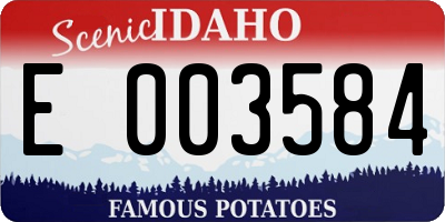 ID license plate E003584