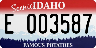 ID license plate E003587