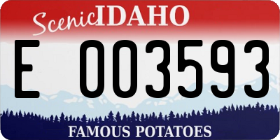 ID license plate E003593