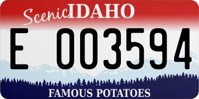 ID license plate E003594