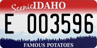 ID license plate E003596