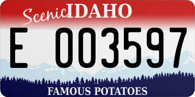 ID license plate E003597