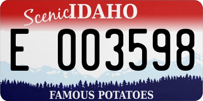 ID license plate E003598