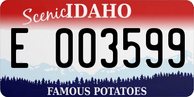 ID license plate E003599