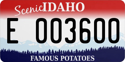 ID license plate E003600