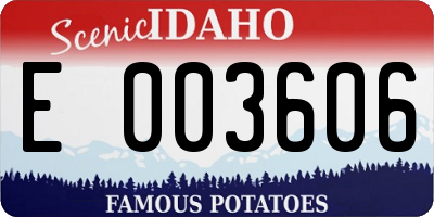 ID license plate E003606