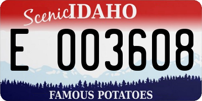 ID license plate E003608