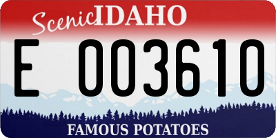 ID license plate E003610