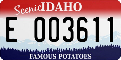 ID license plate E003611