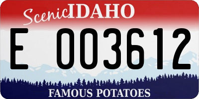 ID license plate E003612