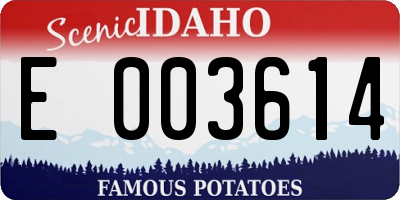 ID license plate E003614
