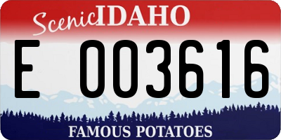 ID license plate E003616