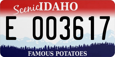 ID license plate E003617