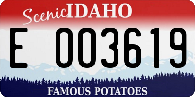 ID license plate E003619