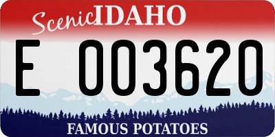 ID license plate E003620