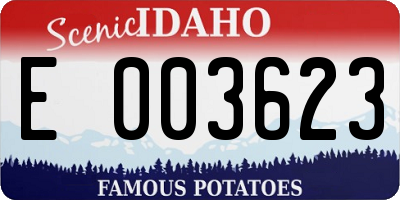 ID license plate E003623