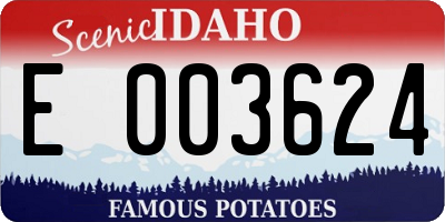 ID license plate E003624