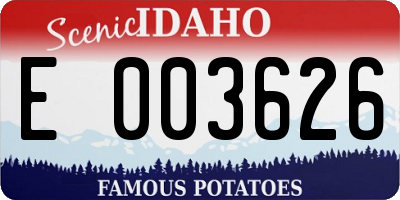 ID license plate E003626