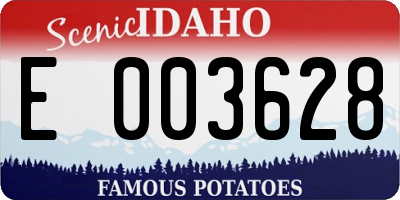 ID license plate E003628